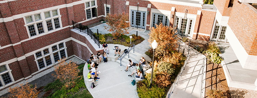 Aerial image of outdoor classroom